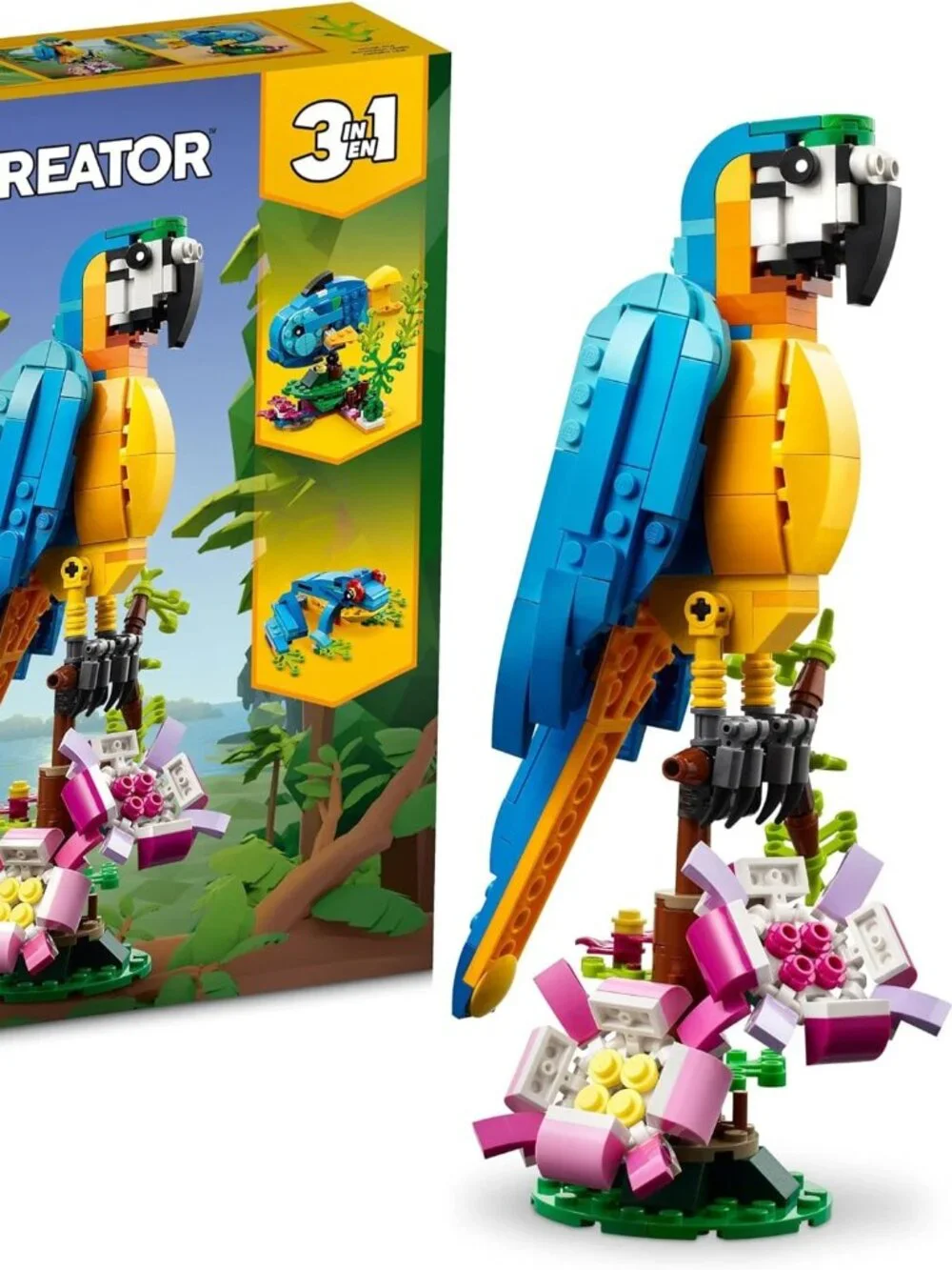 Lego Creator 3in1 Exotic Parrot Macaw Fish Frog Lego Set 253 Pieces CHRISTMAS Ma